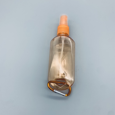 Plastik 60ml Botol Pembersih Tangan Kosong PET Semprot Perjalanan Dengan Carabiner